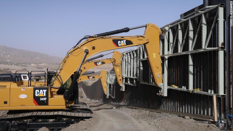 CNN observed construction crews working in an area of the US-Mexico border near the New Mexico-Texas state line with heavy machinery on Monday.