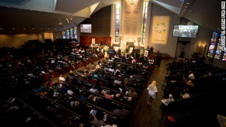 Muhlaysia Booker&#39;s funeral was held at the Cathedral of Hope in Dallas, Texas.