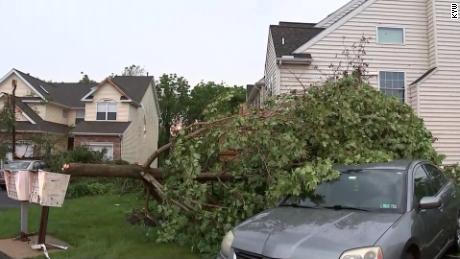 A tornado touched down in Berks County, Pennsylvania, shortly before 7 p.m.