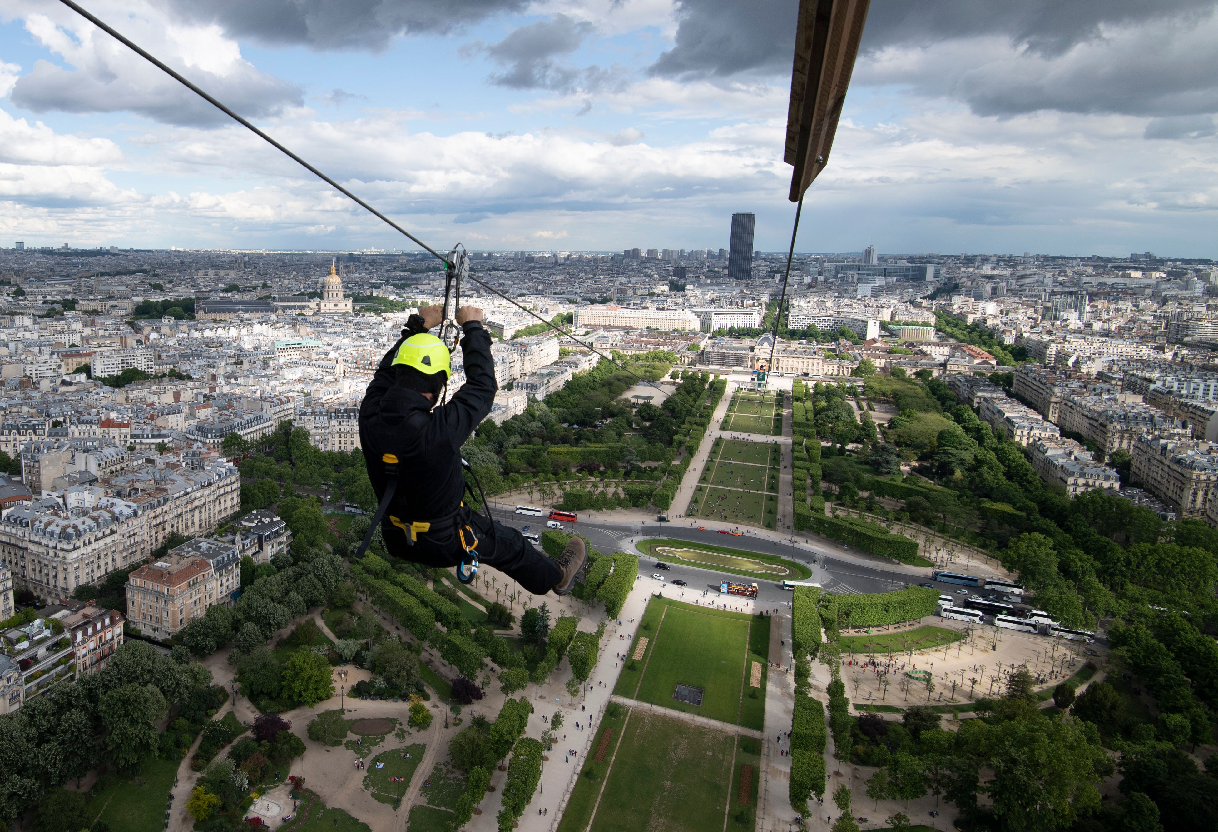 Zip Line Off The Eiffel Tower At 55 Miles Per Hour Cnn Video