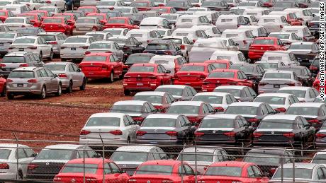 View of cars at the Volkswagen plant in Puebla, Mexico, on August 27, 2018. - Mexican President-elect Andres Manuel Lopez Obrador&#39;s advisers hailed a new trade deal with the United States, saying it represented progress on energy and wages for Mexico&#39;s workers. (Photo by Jose Castanares / AFP)        (Photo credit should read JOSE CASTANARES/AFP/Getty Images)