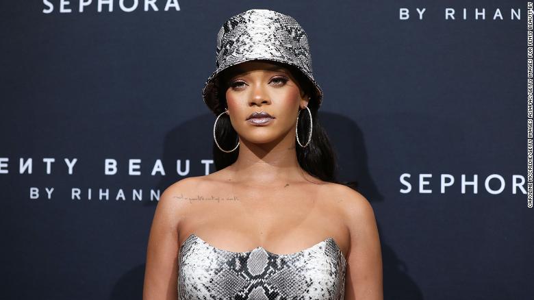 Rihanna attends the Fenty Beauty by Rihanna Anniversary Event in Sydney on October 3, 2018.