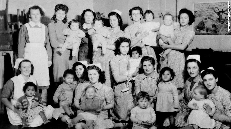 GI babies who grew up in care, like these at Holnicote House, seen here with the nurses who cared for them, were regularly photographed in an attempt to find adoptive families.