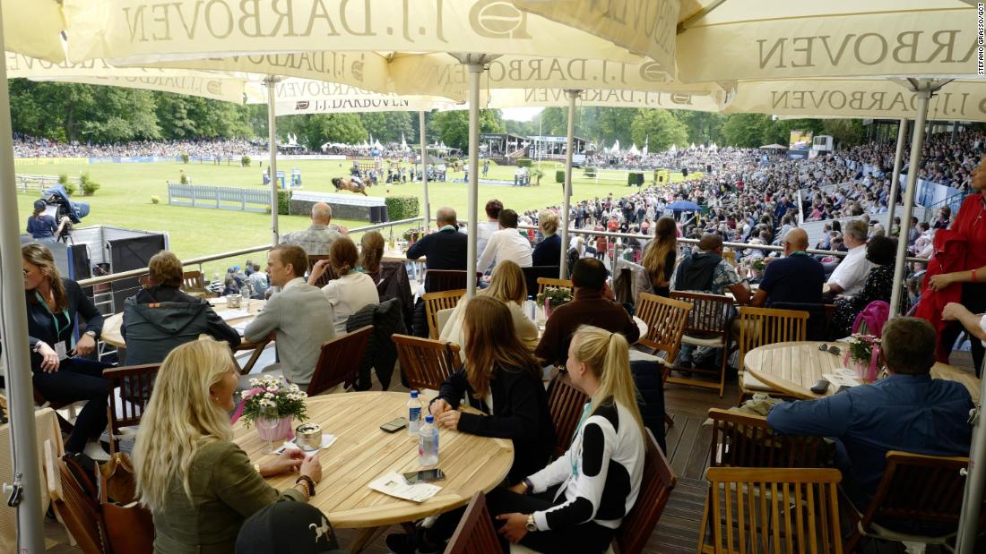 Spectators enjoyed lavish hospitality in the German city as the world&#39;s best show jumpers competed just yards from their seats.