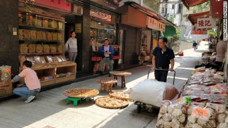 Sheung Wan is the epicenter of the trade in Chinese medicine and dried seafood in Hong Kong.