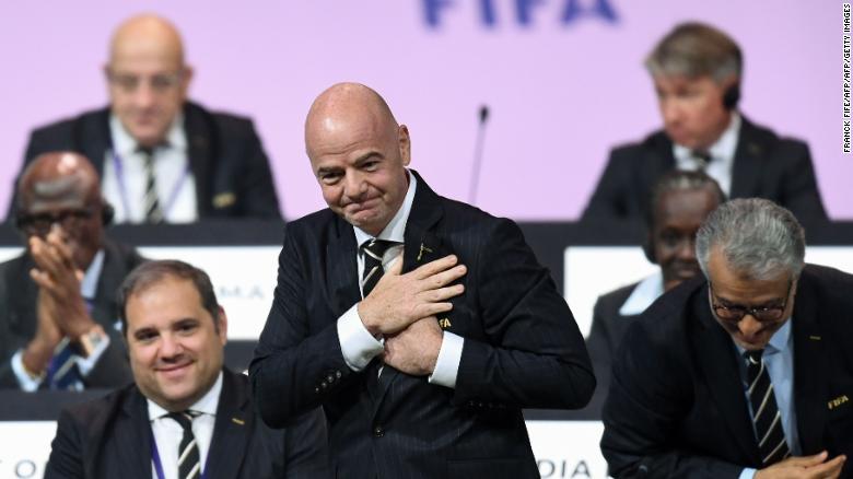 Infantino was reelected as FIFA president in Paris.