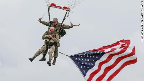 A 97-year-old vet jumped out of a plane to recreate his D-Day parachute drop