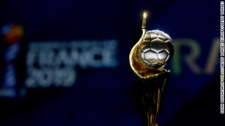 PARIS, FRANCE - DECEMBER 08:  The FIFA Women&#39;s World Cup trophy on display during the FIFA Women&#39;s World Cup France 2019 Draw at La Seine Musicale on December 8, 2018 in Paris, France.  (Photo by Dean Mouhtaropoulos/Getty Images)