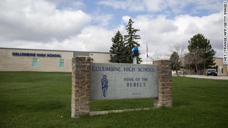 In 2019, police patrol outside Columbine High School just days before the 20th anniversary of the Columbine High School massacre.