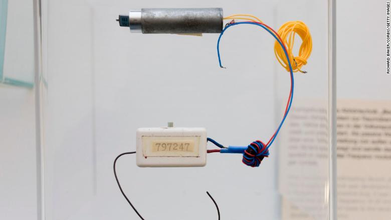 A &quot;Bodil&quot; passive eavesdropping transmitter on display at the Stasi Museum in Berlin. 