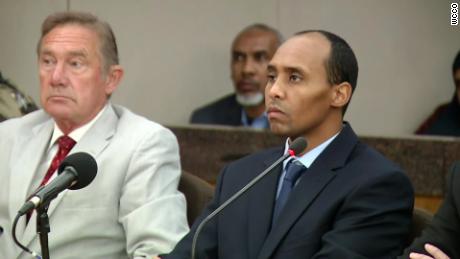 Former Minneapolis police officer Mohamed Noor, right, is seen at his initial sentencing on June 7, 2019.
