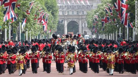 Trooping The Colour, le défilé annuel de l'anniversaire de la reine, le 8 juin 2019 à Londres, en Angleterre.