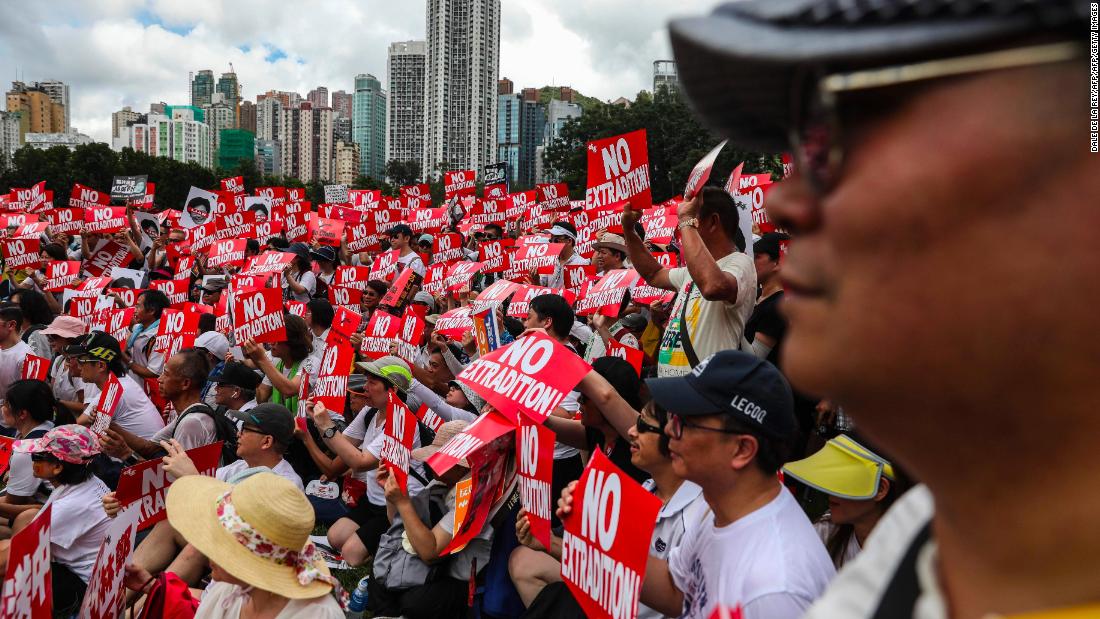 More than 1 million protest in Hong Kong, organizers say, over Chinese extradition law