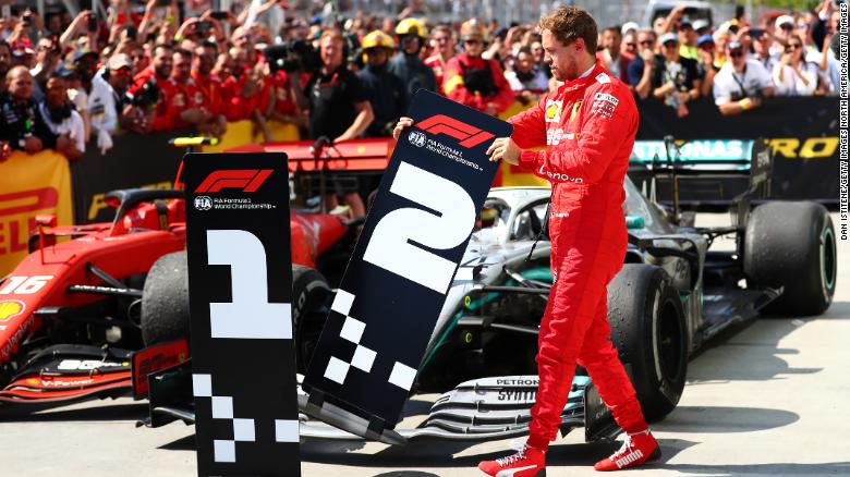 Vettel swapped the number boards after the Canadian Grand Prix. 