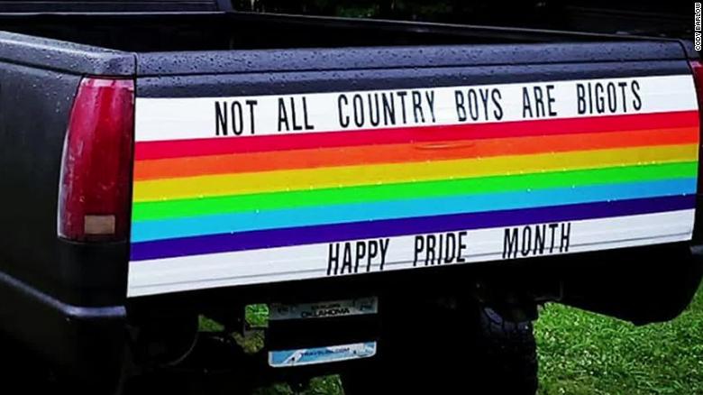 Self-described 'straight guy' tricks out truck for Pride