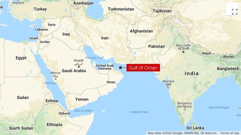 Gulf Of Oman Map Two tankers struck in apparent attack in Gulf of Oman   CNN