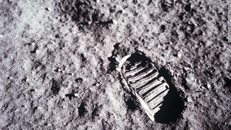  An astronaut's bootprint leaves a mark on the lunar surface July 20, 1969, on the moon. 
