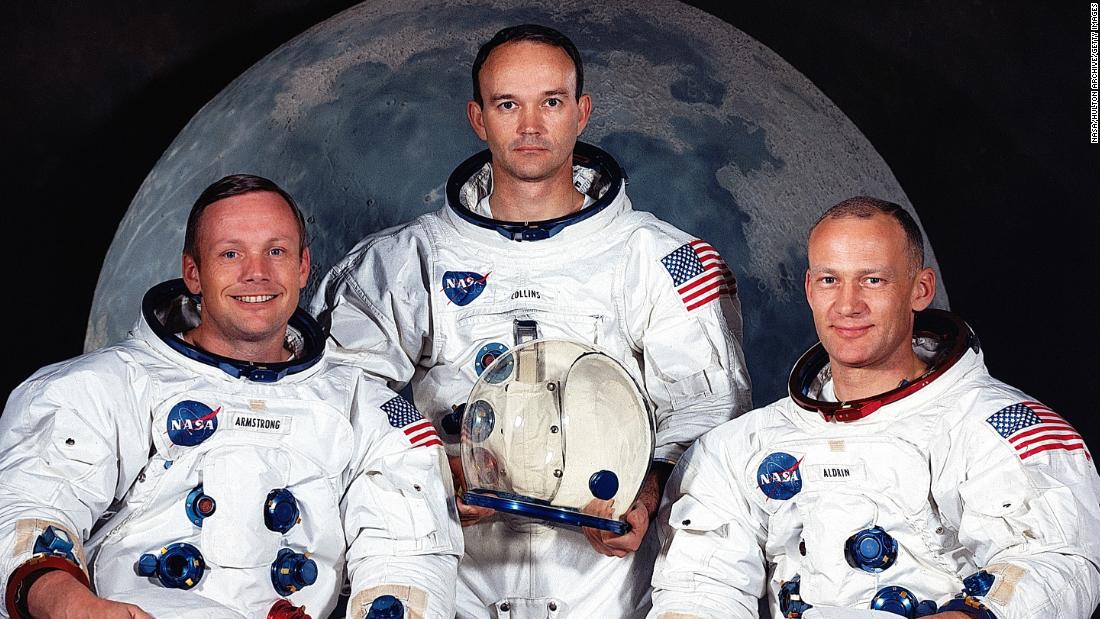 Apollo 11&#39;s crew is pictured in May 1969, the month before the launch. From left are Armstrong, Michael Collins and Aldrin. Collins piloted the command module that orbited the moon while Armstrong and Aldrin spent time on the surface.