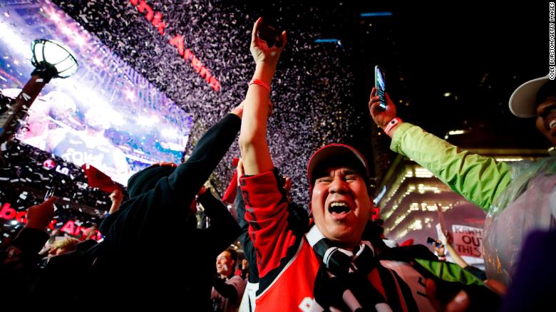 Toronto Raptors fans celebrate NBA Finals victory