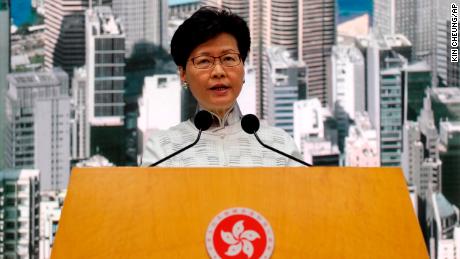 Hong Kong&#39;s Chief Executive Carrie Lam speaks at a press conference in Hong Kong Saturday, June 15, 2019.