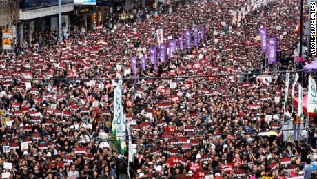 Protesters attend a demonstration demanding Hong Kong&#39;s leaders to step down and withdraw the extradition bill, in Hong Kong, China, June 16, 2019. REUTERS/Tyrone Siu     TPX IMAGES OF THE DAY