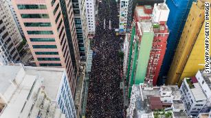 Hong Kong extradition bill: Hundreds of thousands join third huge protest in a week 