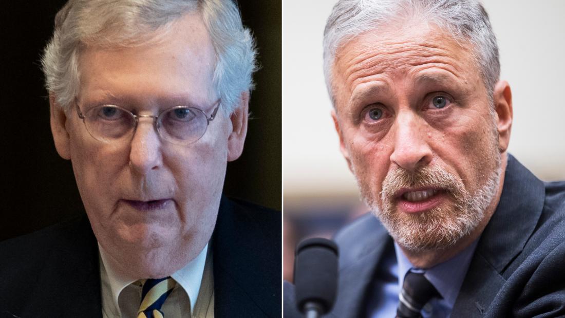 Jon Stewart responde a Mitch McConnell sobre el fondo para víctimas del 11 de septiembre: 'Reúnase con ellos'