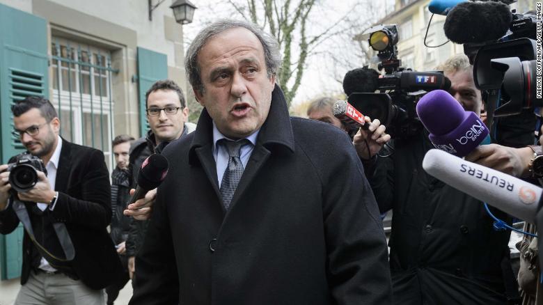 UEFA president Michel Platini at the Court of Arbitration for Sport (CAS) in 2015.