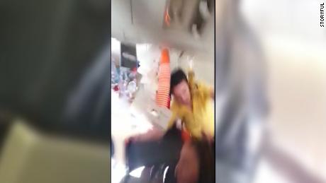 Violent Turbulence Throws Flight Attendant Into Ceiling Cnn Video