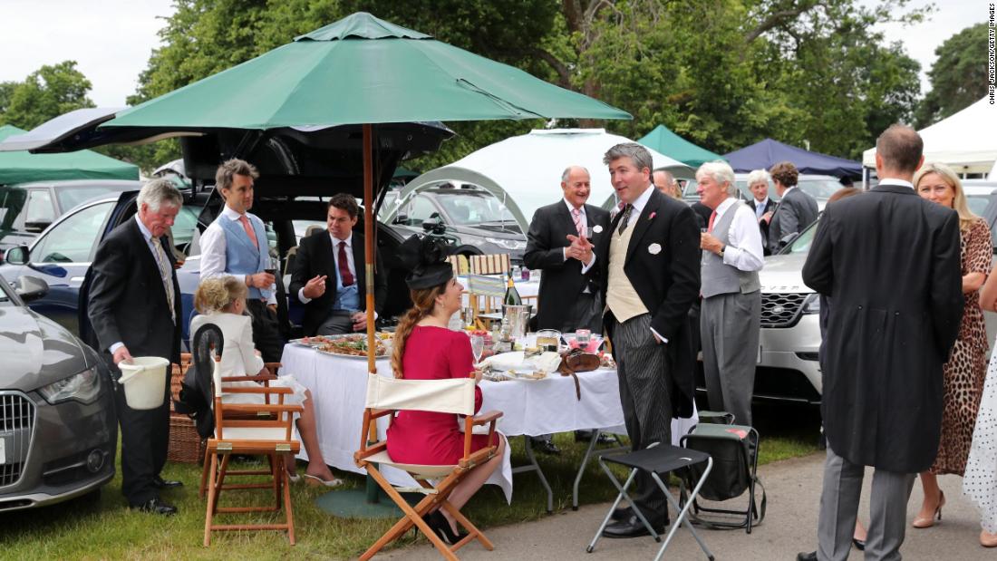 Upmarket picnics in the car park are a Royal Ascot tradition for some. 