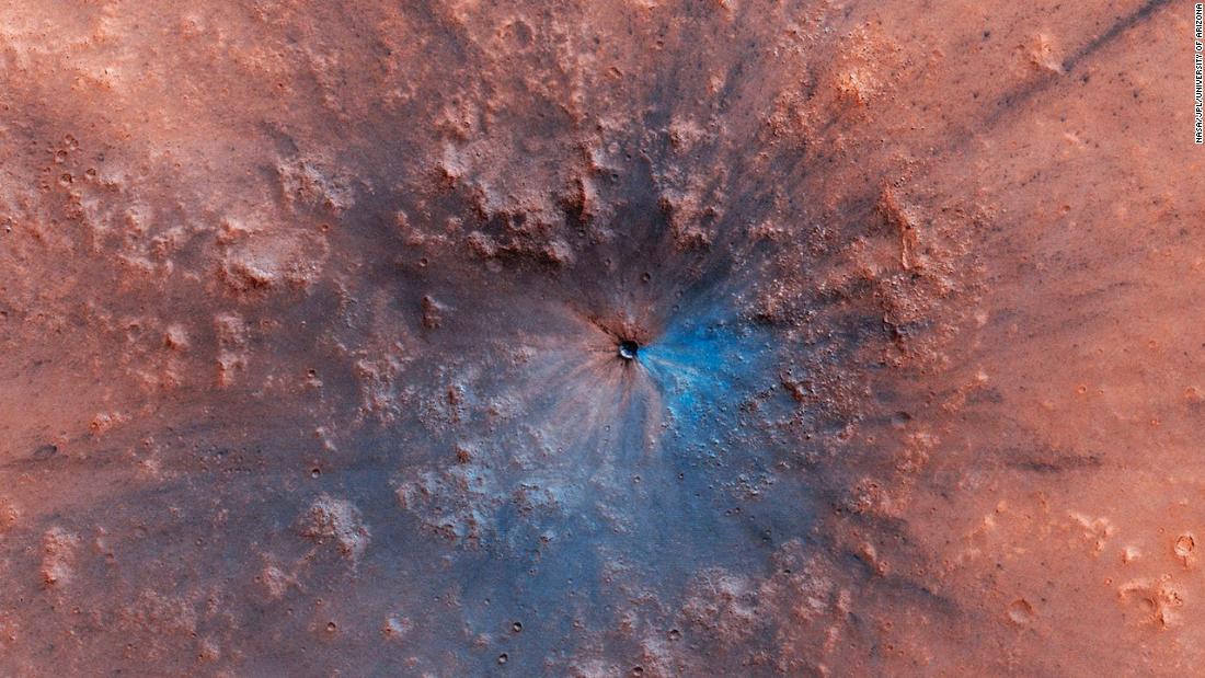 Nasa Releases New Image Of An Impact Crater On The Surface Of Mars It