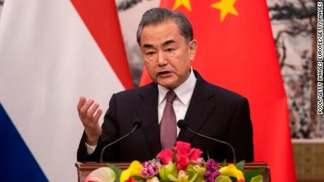 China&#39;s Foreign Minister Wang Yi speaks during a press conference at Diaoyutai State Guesthouse on June 19.