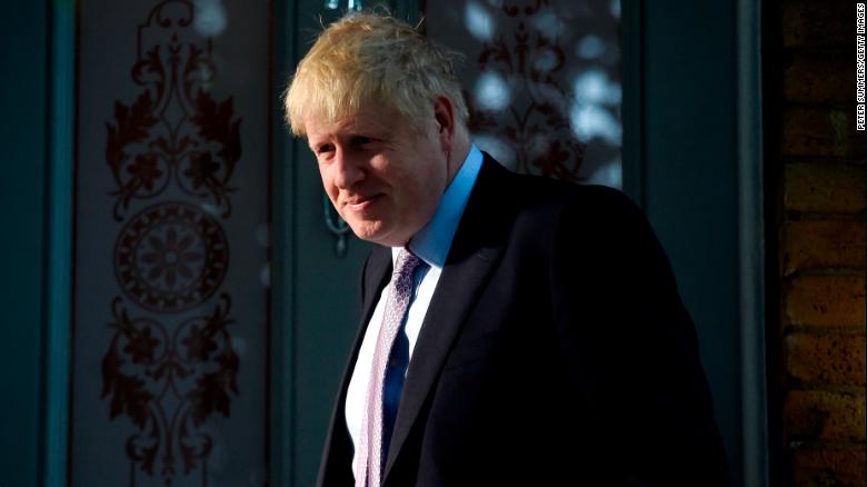 Conservative Party leadership contender Boris Johnson leaves his home on Thursday.