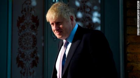 Conservative Party leadership contender Boris Johnson leaves his home on Thursday.