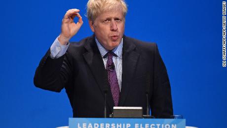 Conservative MP Boris Johnson speaks to the audience as he takes part in a Conservative Party leadership hustings event in Birmingham, central England on June 22, 2019. - Britain&#39;s leadership contest starts a month-long nationwide tour on Saturday as Boris Johnson and Jeremy Hunt reach out to grassroots Conservatives in their bid to become prime minister. (Photo by Oli SCARFF / AFP)        (Photo credit should read OLI SCARFF/AFP/Getty Images)
