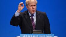 Conservative MP Boris Johnson speaks to the audience as he takes part in a Conservative Party leadership hustings event in Birmingham, central England on June 22, 2019. - Britain's leadership contest starts a month-long nationwide tour on Saturday as Boris Johnson and Jeremy Hunt reach out to grassroots Conservatives in their bid to become prime minister. (Photo by Oli SCARFF / AFP)        (Photo credit should read OLI SCARFF/AFP/Getty Images)