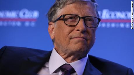 WASHINGTON, DC - JUNE 24:  Microsoft principle founder Bill Gates participates in a discussion during a luncheon of the Economic Club of Washington June 24, 2019 in Washington, DC. Gates discussed various topics including climate change.  (Photo by Alex Wong/Getty Images)