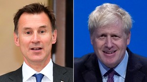 LEFT: LONDON, ENGLAND - JUNE 21: Conservative leadership candidate, Jeremy Hunt leaves a Local Government Association meeting in Westminster on June 21, 2019 in London, England. Jeremy Hunt finished in second place on 77 votes, as Boris Johnson topped yesterday&#39;s Conservative leadership ballot with 160 votes. Johnson and Hunt will now campaign to party members prior to a final ballot, the result of which will be announced during the week of 22 July. (Photo by Leon Neal/Getty Images)

RIGHT: BIRMINGHAM, ENGLAND - JUNE 22: Conservative leadership candidate, Boris Johnson attends the first hustings on June 22, 2019 in Birmingham, England. Johnson and Hunt are now campaigning prior to a final ballot which will be decided by party members, the result of which will then be announced during the week of 22 July. (Photo by Christopher Furlong/Getty Images)