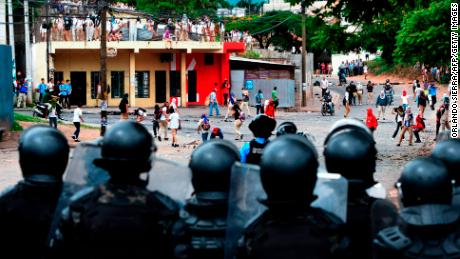 The government has been accused of using heavy-handed tactics against protesters.