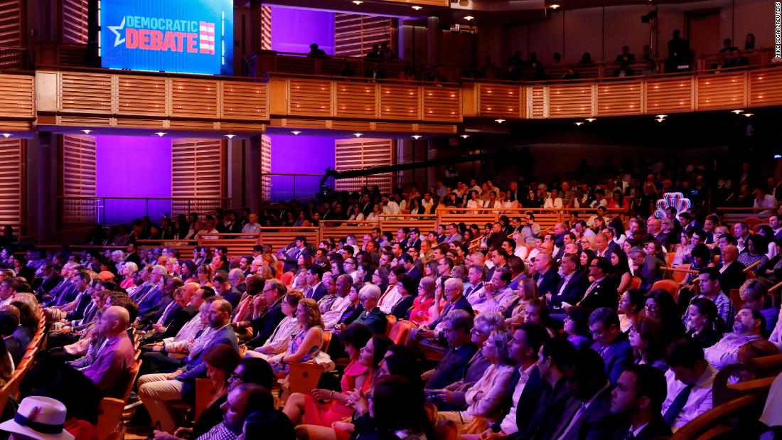 The audience watches the debate on Thursday.