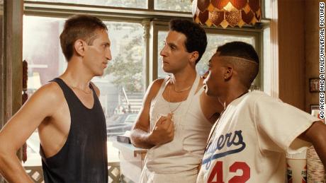 Richard Edson, left, John Turturro, center, and Spike Lee appear in &quot;Do the Right Thing.&quot;