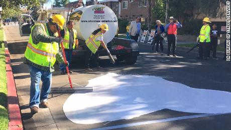 Los Angelas trialled white roads in an attempt to bring street level temperatures down.