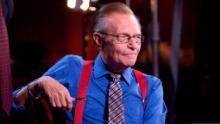 Larry King is seen on the set of his CNN show in November 2010.