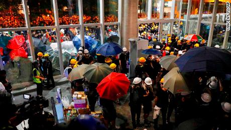 Protesters leave path of destruction in Hong Kong