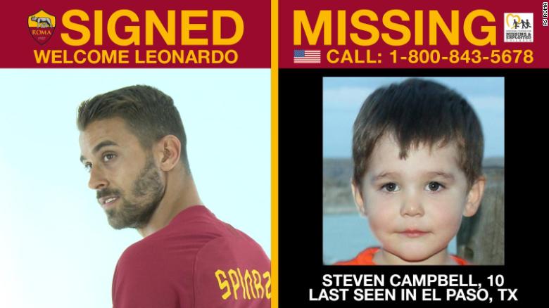 AS Roma launched initiative to help find missing children. 