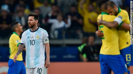 Brazil celebrate as Lionel Messi once again tastes disappointment.