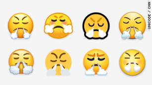 The &quot;truimph&quot; emoji renders differently on varying platforms.