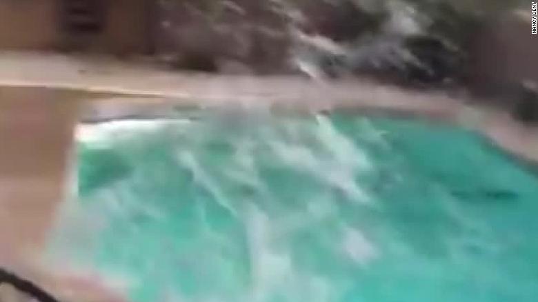 See waves in pools caused by earthquake