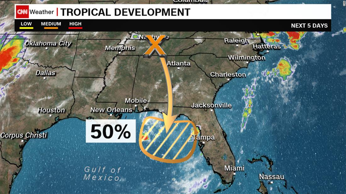 Potential tropical system forming in the Gulf