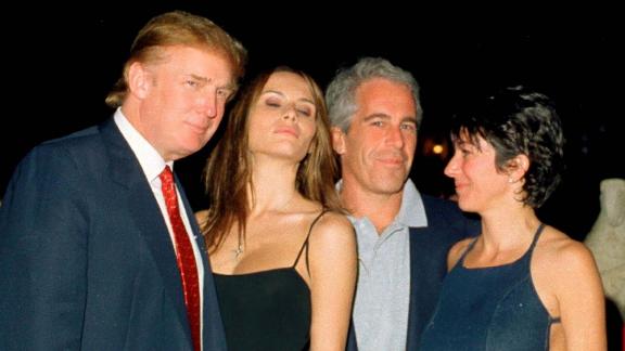 Jeffrey Epstein (second from right) posed with Donald Trump, Melania Trump and British socialite Ghislaine Maxwell at the Mar-a-Lago club in Palm Beach, Florida, February 12, 2000.